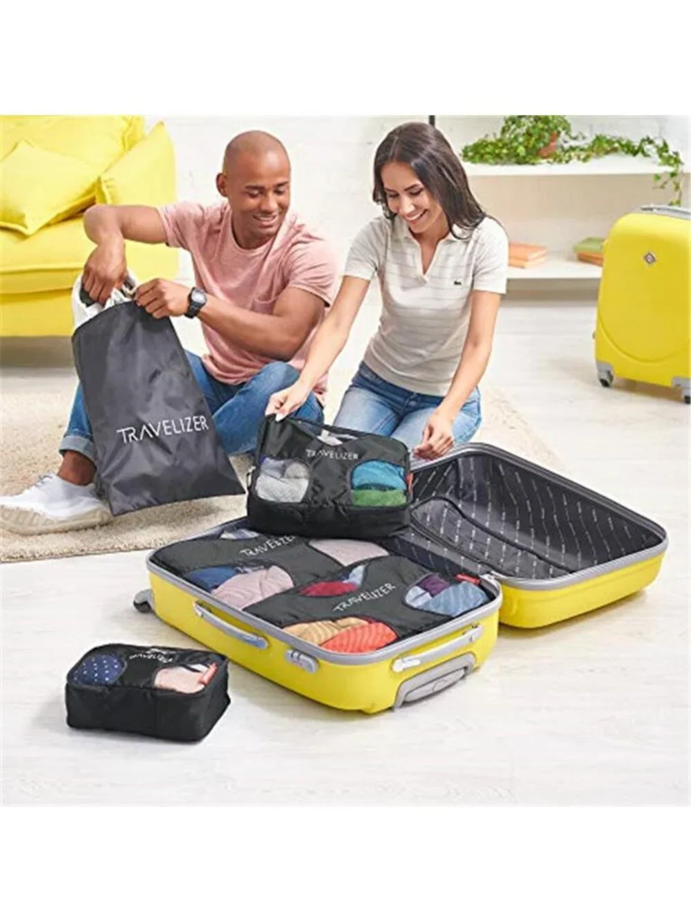 Packing Cubes Travel Organizer Set Luggage Storage Bags Mesh Laundry Shoe Bag